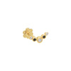 Onyx / Single CZ x Colored Gemstone Curved Threaded Stud Earring 14K - Adina Eden's Jewels