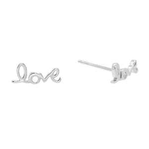  Love Script Stud Earring - Adina Eden's Jewels