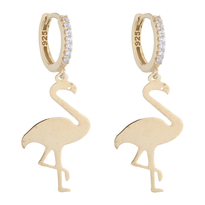 Gold Flamingo Huggies - Adina Eden's Jewels