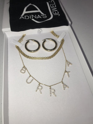  Block Name Necklace 14K - Adina Eden's Jewels