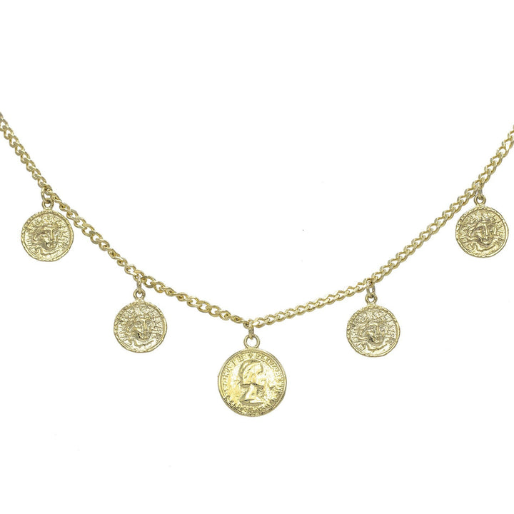 Gold Five Coin Choker - Adina Eden's Jewels