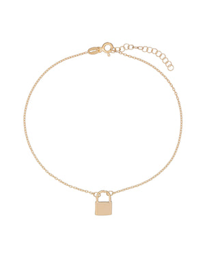 Gold Lock Anklet - Adina Eden's Jewels