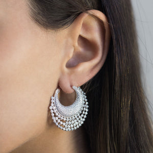  Bezel X Pavé Hoop Earring - Adina Eden's Jewels