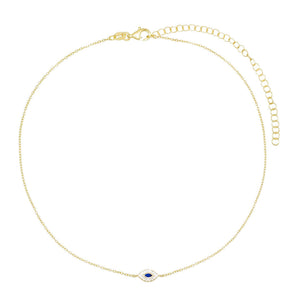  Sapphire Evil Eye Choker - Adina Eden's Jewels