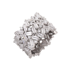 Silver / 9 Wide Baguette Ring - Adina Eden's Jewels