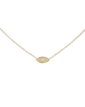 14K Gold Diamond Evil Eye Necklace 14K - Adina Eden's Jewels