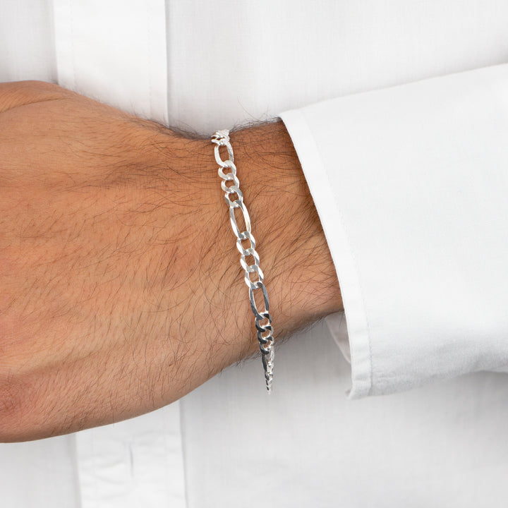  Men's Flat Figaro Chain Bracelet - Adina Eden's Jewels