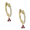 Magenta Diamond Cluster Huggie Earring 14K - Adina Eden's Jewels