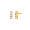 Gold / 5MM / Pair Pavé Bar Stud Earring - Adina Eden's Jewels