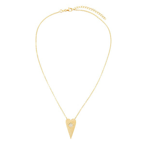  Pavé Starburst X Heart Necklace - Adina Eden's Jewels