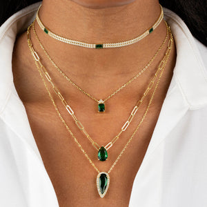  CZ Baguette Double Row Tennis Choker - Adina Eden's Jewels