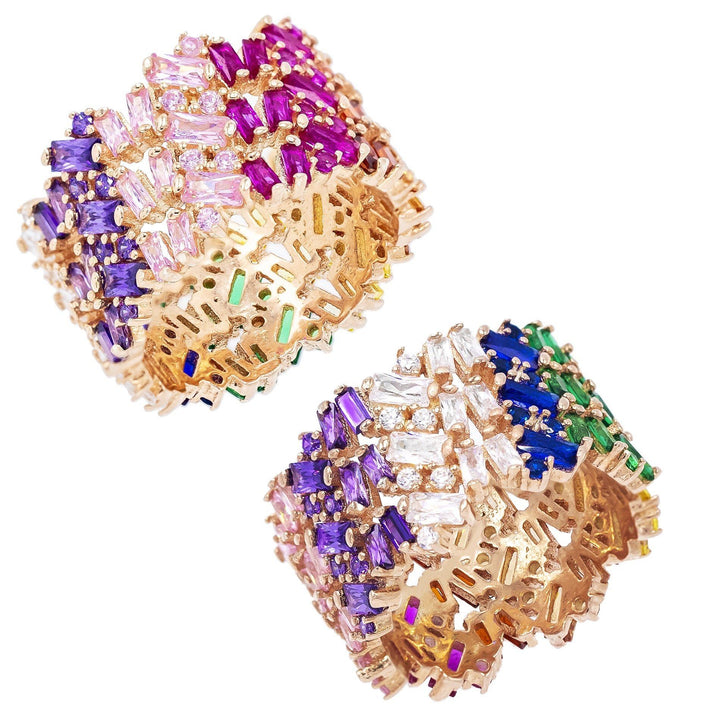 Multi-Color / 8 Baguette Ring - Adina Eden's Jewels