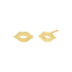 Gold Solid Mini Lip Stud Earring - Adina Eden's Jewels