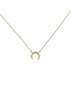 Gold Mini Horn Necklace - Adina Eden's Jewels
