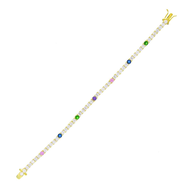  White X Multi-Color Tennis Bracelet - Adina Eden's Jewels