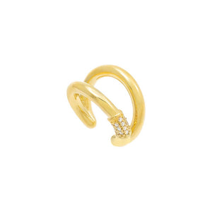 Gold Pavé Accent Double Row Ear Cuff - Adina Eden's Jewels