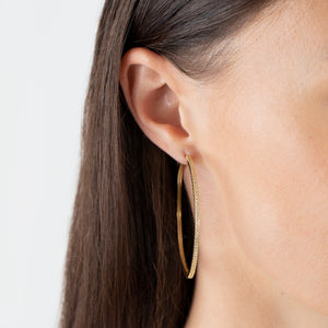  Large Pave Thin Hoop Earring - Adina Eden's Jewels