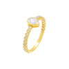 Gold / Pear / 6 Pear Shape Bezel Ring - Adina Eden's Jewels