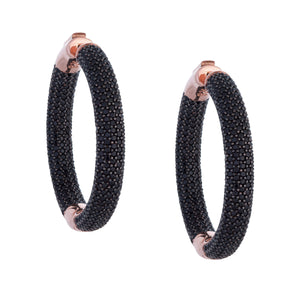 Onyx Tire Hoop Earring - Adina Eden's Jewels