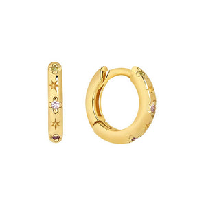 Gold Celestial CZ Huggie Earring - Adina Eden's Jewels
