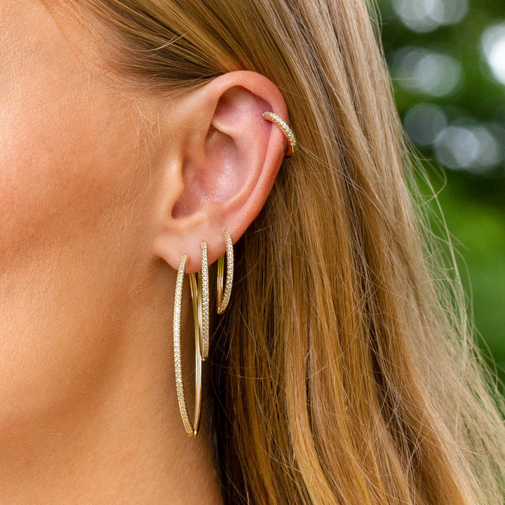  CZ Hoop Earring - Adina Eden's Jewels