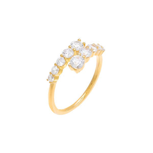 Clear / 6 Graduated CZ Wrap Ring - Adina Eden's Jewels
