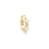 Gold / Single Embedded Pearl X CZ Hoop Earring - Adina Eden's Jewels