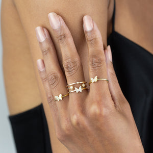  CZ Butterfly Adjustable Ring - Adina Eden's Jewels