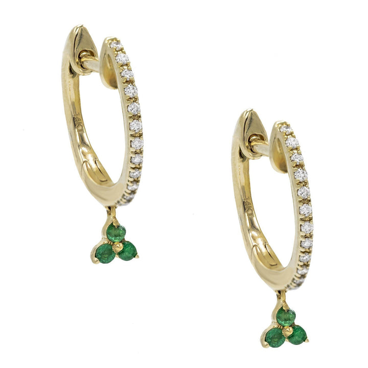  Diamond Cluster Huggie Earring 14K - Adina Eden's Jewels