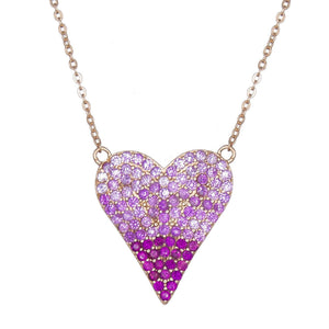 Magenta Heart Necklace - Adina Eden's Jewels