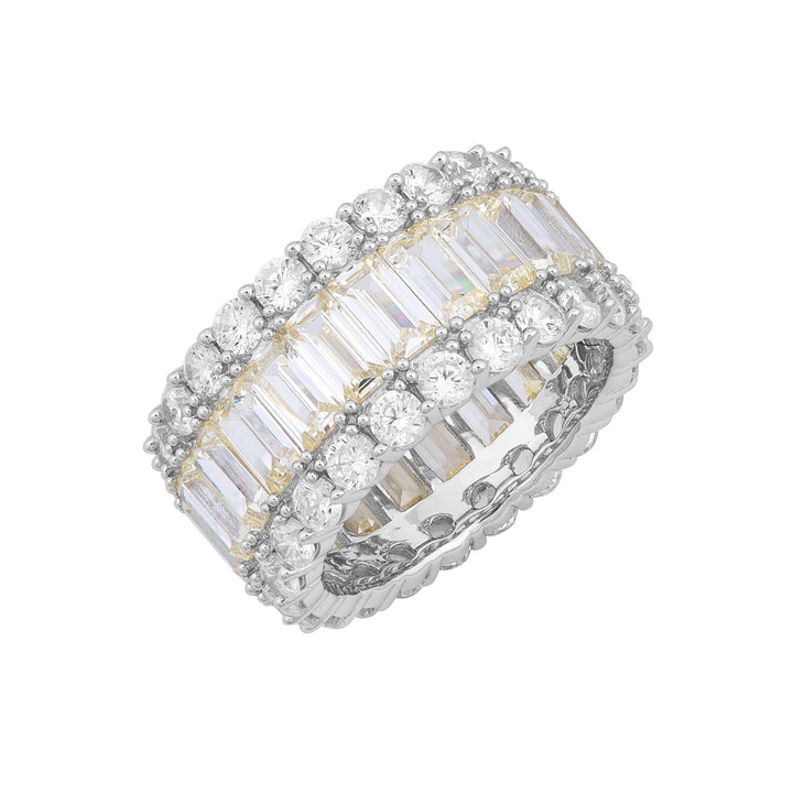 Silver / 6 Emerald Stone Ring - Adina Eden's Jewels