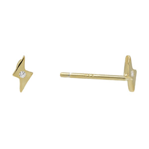 Gold Mini Lightning Studs Earring - Adina Eden's Jewels