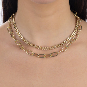  Hollow Chunky Link Necklace 14K - Adina Eden's Jewels