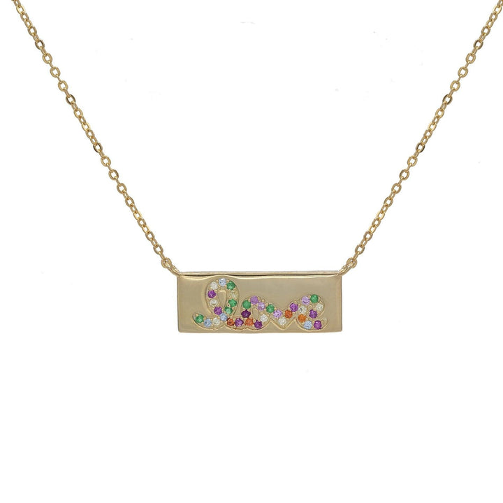 Multi-Color Love Bar Necklace - Adina Eden's Jewels