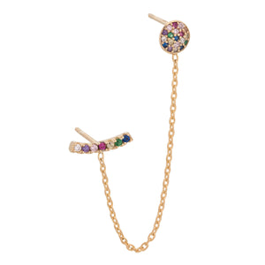 Multi-Color Rainbow Chain Earring - Adina Eden's Jewels