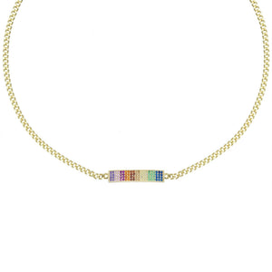 Multi-Color Rainbow Bar Choker - Adina Eden's Jewels