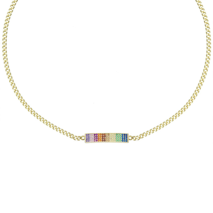 Multi-Color Rainbow Bar Choker - Adina Eden's Jewels
