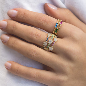  Rope / Baguette Ring Set - Adina Eden's Jewels