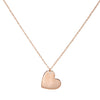 14K Rose Gold / Engraved Engraved Heart Slant Necklace 14K - Adina Eden's Jewels