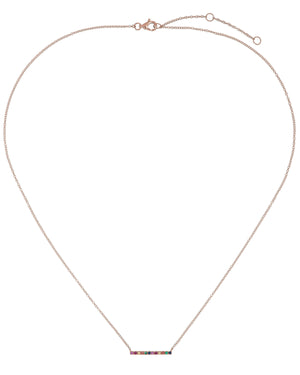 Multi-Color Rainbow Bar Necklace 14K - Adina Eden's Jewels