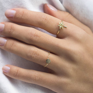  Disc Chain Ring 14K - Adina Eden's Jewels