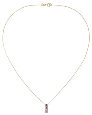 14K Gold Rainbow Pendant Necklace 14K - Adina Eden's Jewels