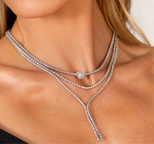  Cupcake Set Diamond Tennis Necklace 14K - Adina Eden's Jewels