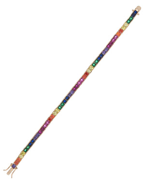  Colorful Tennis Bracelet- Square - Adina Eden's Jewels