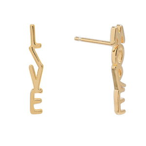 Live More / Gold Assorted Phrase Stud Earring - Adina Eden's Jewels