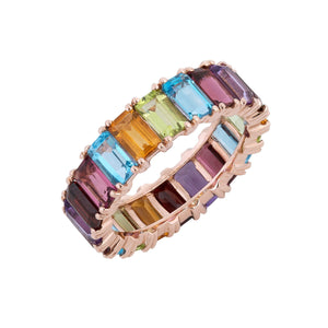  Rainbow Eternity Ring 14K - Adina Eden's Jewels