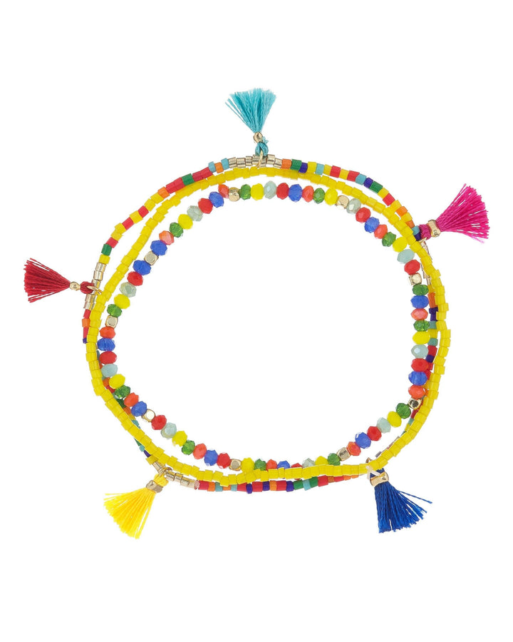 Multi-Color Tassel Bracelet 3x - Adina Eden's Jewels
