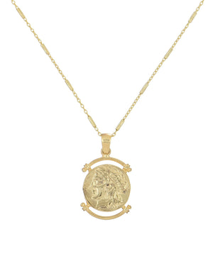 Gold Greek Coin Pendant - Adina Eden's Jewels