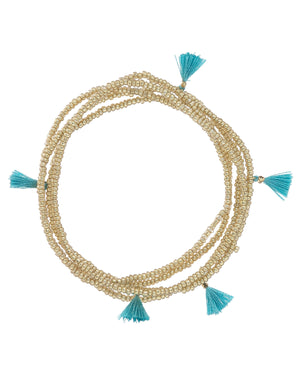 Turquoise Tassel Bracelet 5x - Adina Eden's Jewels