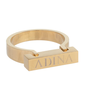 Gold / 6 Block Bar Ring - Adina Eden's Jewels